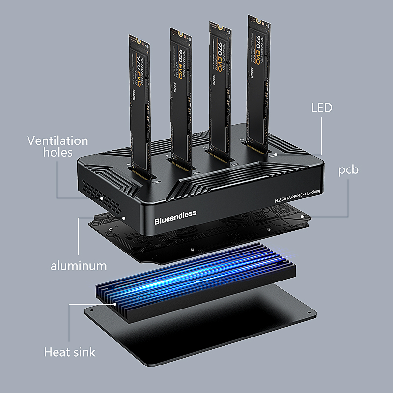8Tb M2 Nvme Ssd - Blueendless 4-Schacht-SM2-SSD-Dockingstation Typ C USB3.1 10