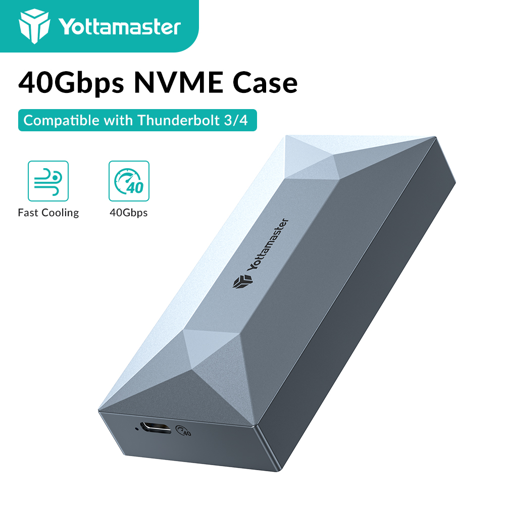 Thunderbolt 4 External Ssd 4Tb - Yottamaster 40Gbps NVMe SSD-Gehäuse USB4 NVMe