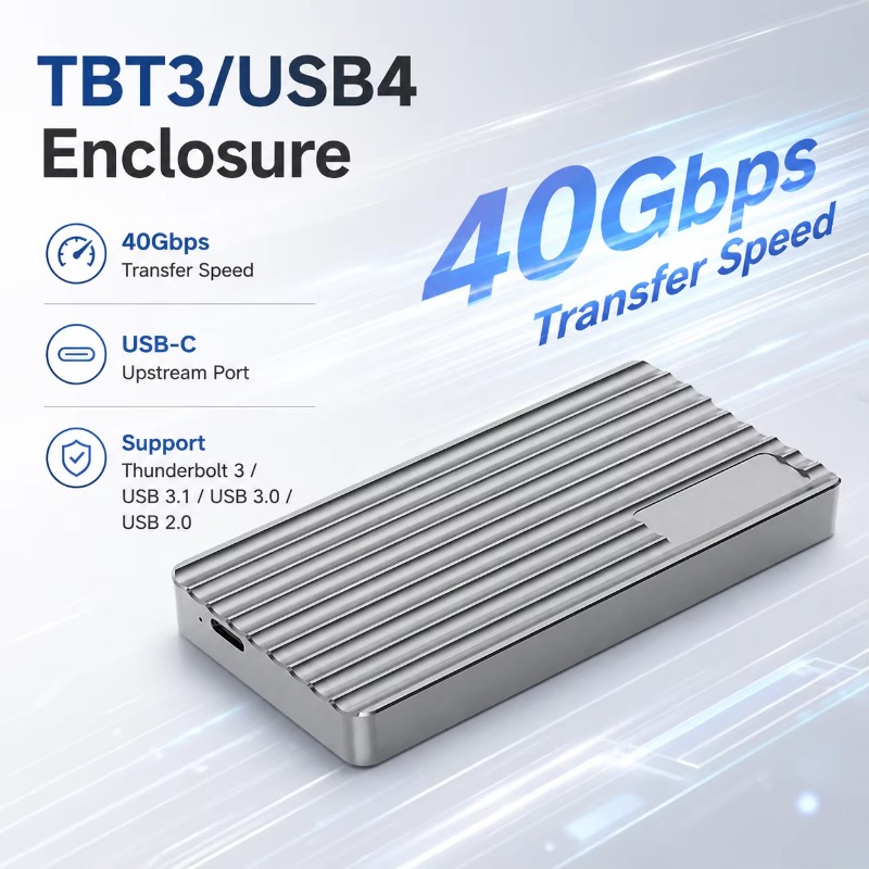 Usb4 40Gbps External Ssd 8Tb - Aluminium M.2 NVMe SSD-Gehäuse USB-C TBT3/USB4