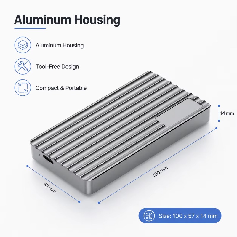 Aluminium M.2 NVMe SSD-Gehäuse – Usb4 40Gbps External Ssd 8Tb Bewertung und Preis